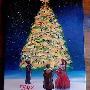 Christmas Tree Acrylic Painting on canvas