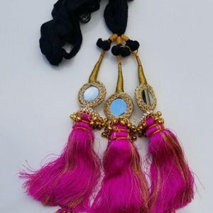 Indian punjabi pranda mehndi jagoo mirror bridal patiala paranda hair braids hh7