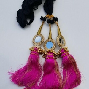 Indian punjabi pranda mehndi jagoo mirror bridal patiala paranda hair braids hh7