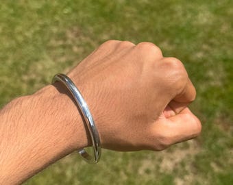 SARBLOH STEEL Pure Iron Round Smooth Sikh Singh Kaur Khalsa Kara Sikh Bangle B8 - Foto 9