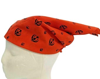 Bandana orange sikh khanda rumal enveloppement de la tête en coton punjabi housse khalsa roomal uk