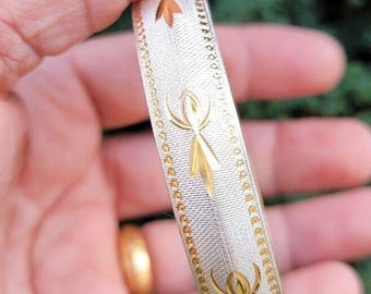 Khanda kara gold silver plated one edge kada sikh singh kaur khalsa bangle j20k unisex gift bracelet