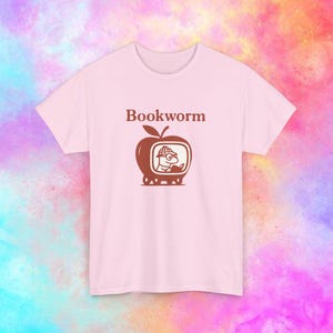 Camiseta de ratón de biblioteca, estilo caricatura, camiseta de animales, camiseta de club de lectura, camiseta de lectura, camiseta acogedora y estética