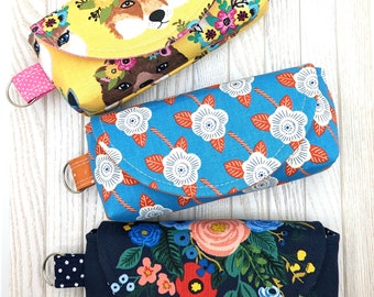 Sunglass Case/ Eyeglass Pouch/ Floral Cotton Case/  Reading Glasses Case/  Magnetic Sunglass Case/ Eyeglass case/ Beach Accessory For Her