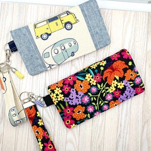 Cartera larga para mujer, cartera de tela, cartera de mano, organizador de carteras, organizador delgado, porta pasaporte con llavero, telas de Rifle Paper Co.