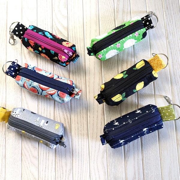 Chapstick Holder Keychain Zipper Pouch/ Chapstick Pouch/ Lip Balm Pouch/ Lipstick Holder/ Essential Oil Pouch / Keychain/ Travel Pouch