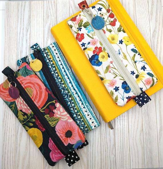 Floral Pencil Pouch Attachable Zipper Pouch Journal Pens Pen Pouch Artist Pouch Gifts for Artists School Supplies Floral Fabric Etsy