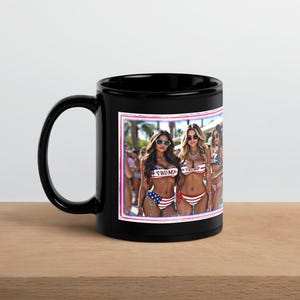 Trump Bikini Babes - Black Glossy Mug
