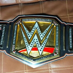 WWE 2024 Summer Slam Championship Replica Belt: Brass Plate, Cowhide Leather