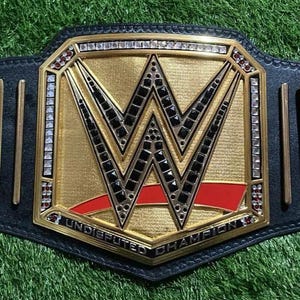 WWE Undisputed Championship Replica Title Belt: Genuine Leather, Brass Plate