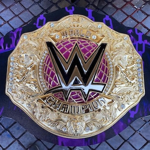 Rhea Ripley Championship Belt Replica: Die Cast Brass Plate, WWE Wrestling