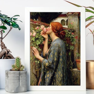 John William Waterhouse - El alma de la rosa, también conocido como Mi dulce rosa Póster, Arte mural clásico, Póster El alma de la rosa,