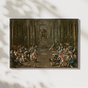 Classical Renaissance Style Wall Art Print – Historic European Oil Painting Poster for Living Room or Office | Vintage Baroque Home Decor