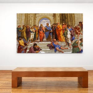 La Scuola di Atene, stampa artistica / Manifesto di filosofia classica di Raffaello / Stampa di un dipinto rinascimentale / Arte su carta di qualità museale