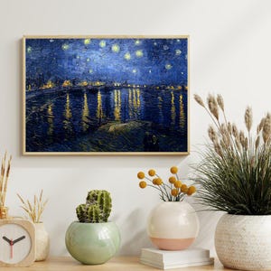 Van Gogh Sternennacht über der Rhone | Berühmte impressionistische Wandkunst | Star Reflection Poster, Leinwand Poster für Wohnkultur