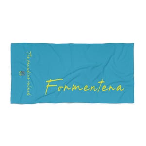 Vibrant Formentera Paradise Island Beach Towel, Perfect for Summer Days, Beach Trips, Pool Parties, Vacation Essentials, Themed Decor