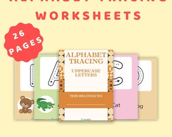 Alphabet Tracing Worksheets: ABC Handwriting Practice, Preschool Printable (PDF Download Letter)