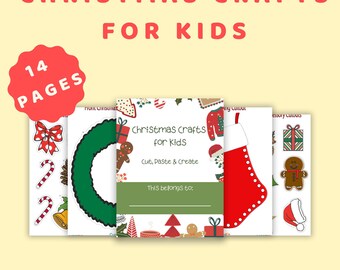 Christmas Crafts Printable for Kids | Holiday Cut and Paste Activities | Preschool & Kindergarten Craft PDF | Instant Download