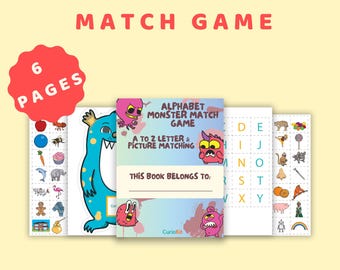 Alphabet Monster Game: Fun Learning Activity for Kids (PDF Download Letter Size)