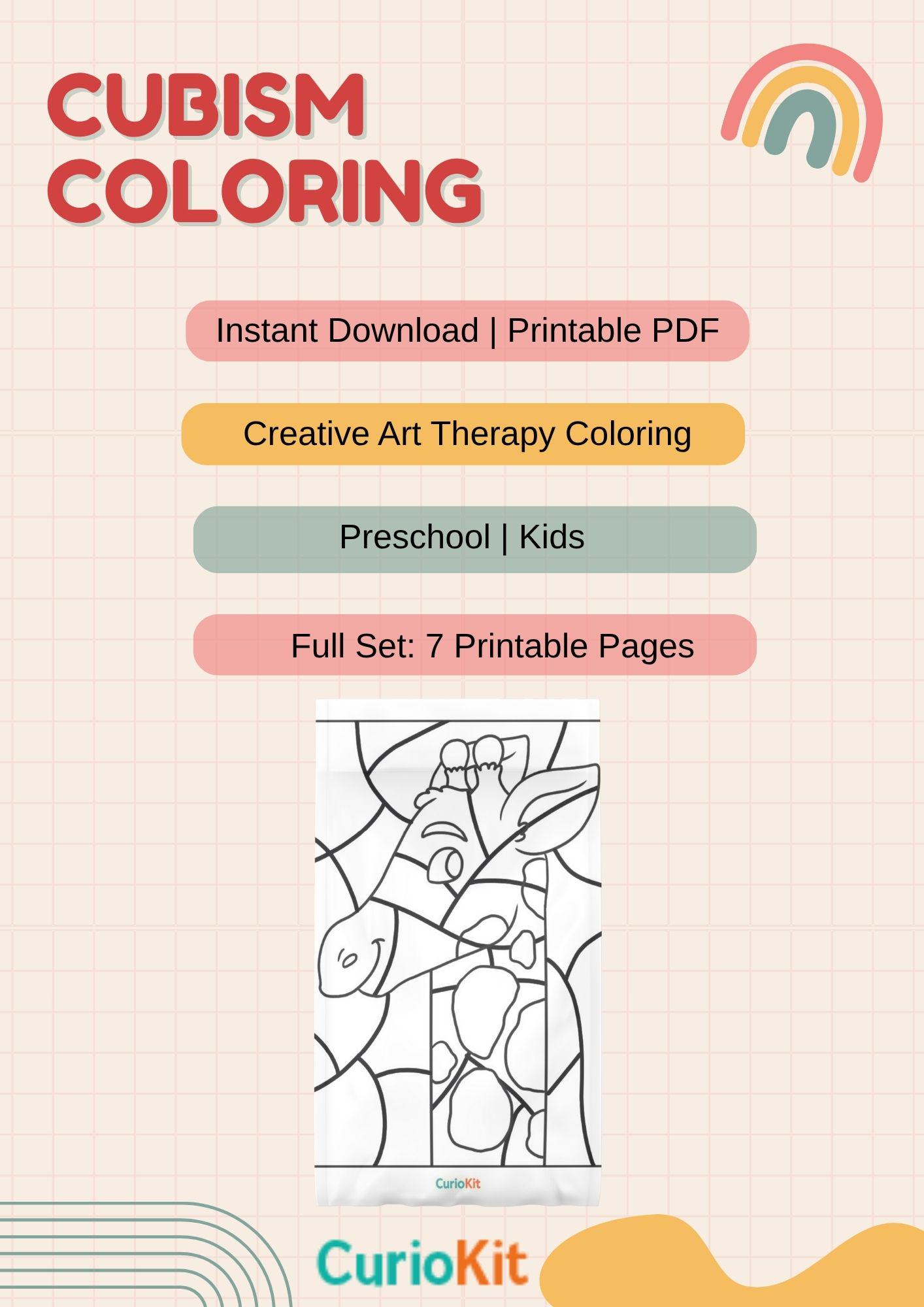 Cubism Coloring Pages for Kids – Printable Art Activity Inspired by ...