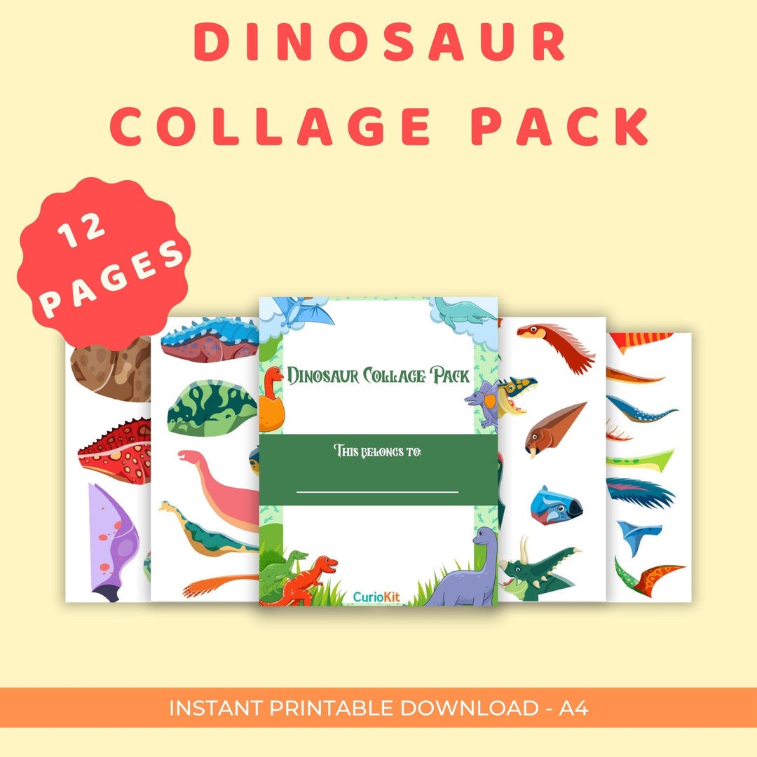 dinosaur-collage-pack-cut-paste-dino-craft-activity-pdf-download