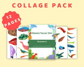 Dinosaur Collage Pack: Cut & Paste Dino Craft Activity (PDF Download)