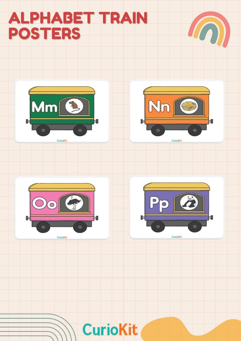 Alphabet Train Printable: A-Z Letter Recognition, Classroom Decor (PDF ...