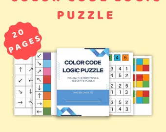 Color Code Logic Puzzle Printable for Kids | Critical Thinking & STEM Brain Game PDF | Classroom Homeschool Logic Activity Instant Download