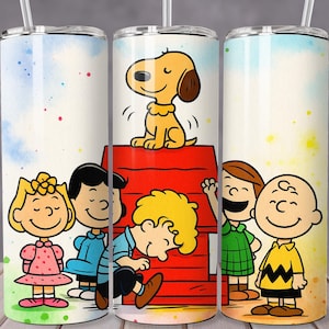 Cartoon Dog with Friends 20oz Tumbler Wrap - Cartoon Dog Tumbler Wrap - Cartoon Dog PNG - Digital Sublimation Design - Instant Download