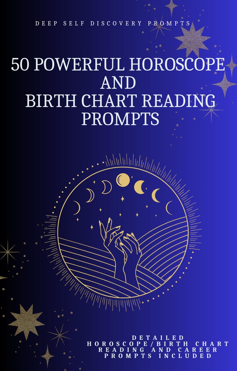 Astrology Writing Prompts: Birth Chart Journal for Self-discovery (PDF ...