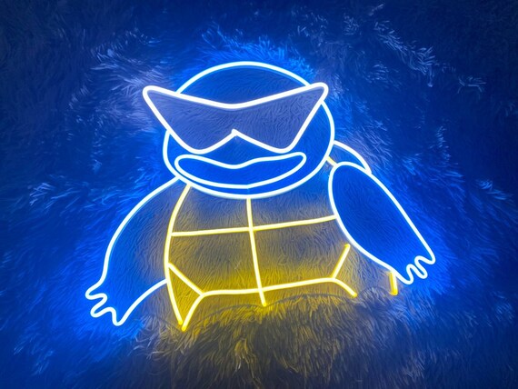 Squirtle Neon Sign Squirtle Pokemon Led Sign Wall Decor - Etsy