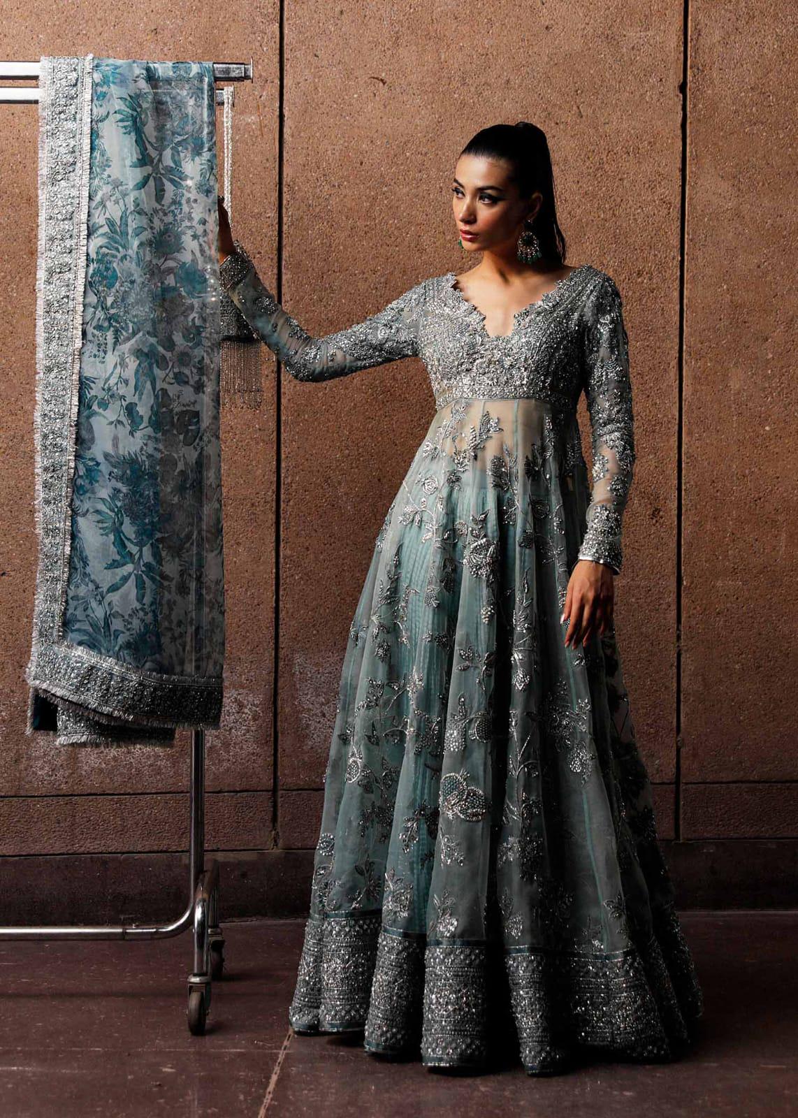 grey dress india Embellished Indian Gown Printed dress