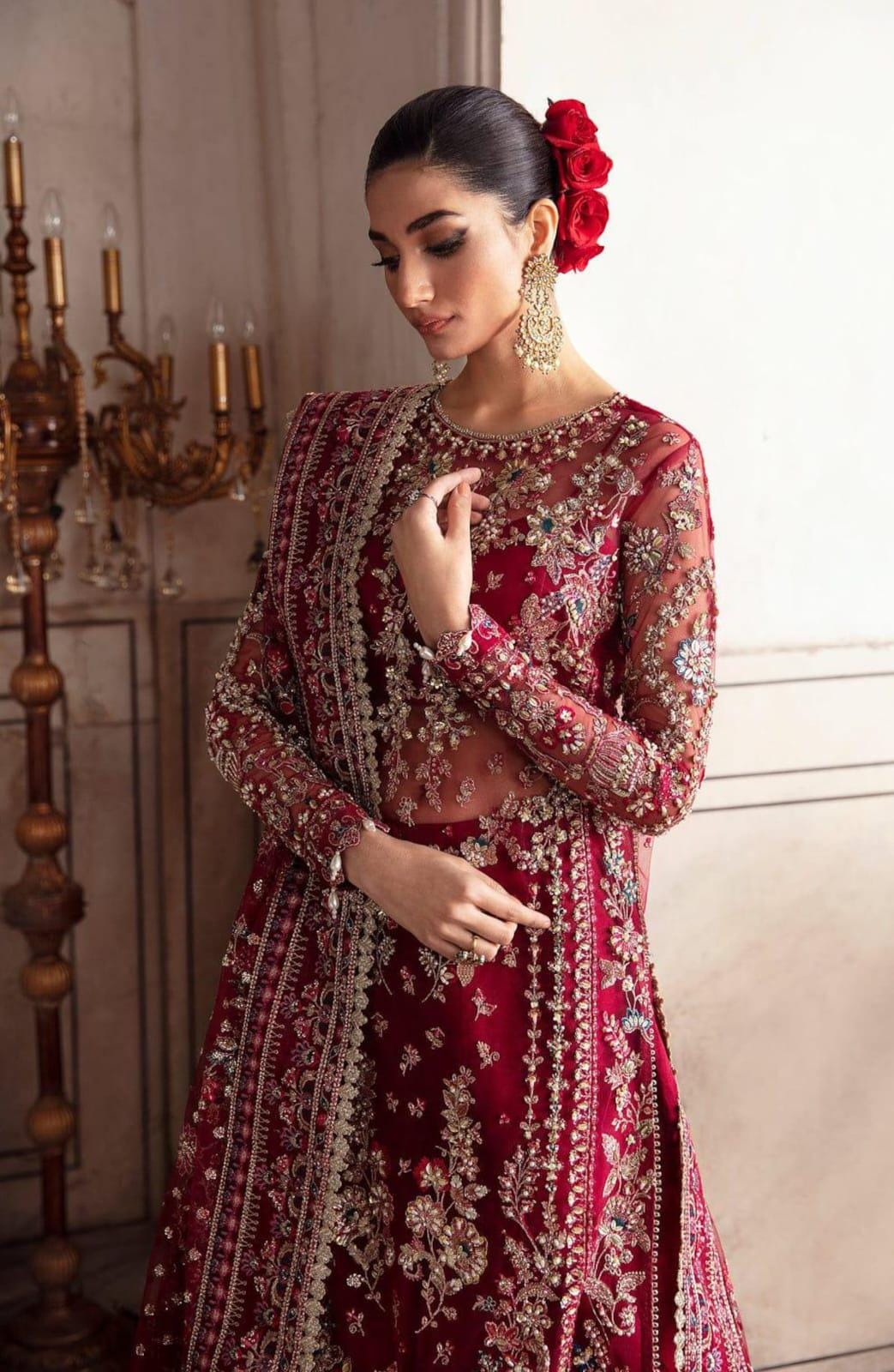 Red Bridal Sharara - Etsy