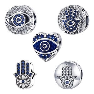 Evil Eye & Hamsa Hand Charms | 925 Sterling Silver Charms fits Pandora Bracelet Charm BUY 3 GET 15% OFF