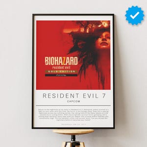 Resident Evil 7 Poster | Gaming Poster | Video Game Prints | Wall Decor Posters | Gaming Gift | Video Game Poster | Gaming Decor