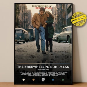 Bob Dylan Poster | The Freewheelin &#39;Bob Dylan Poster | Album Poster Drucke | Wanddekor Poster | Album-Cover | Rock Musik Poster