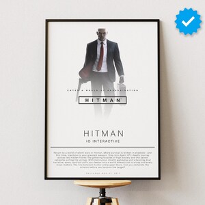 Hitman Poster | Gaming Poster | Video Game Prints | Wall Decor Posters | Gaming Gift | Video Game Poster | Gaming Decor