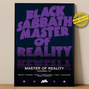 Black Sabbath Poster | Master of Reality Poster | Album Poster Prints | Wall Decor Posters | Album Cover | Metal Music Poster