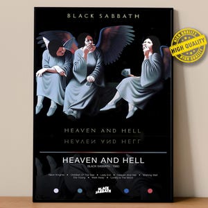 Black Sabbath Poster | Heaven and Hell Poster | Album Poster Prints | Wall Decor Posters | Album Cover | Metal Music Poster