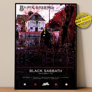 Black Sabbath Poster | Black Sabbath Print | Album Poster Prints | Wall Decor Posters | Album Cover | Metal Music Poster