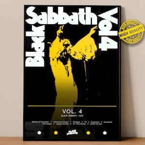 Black Sabbath Poster | Vol. 4 Poster | Album Poster Prints | Wall Decor Posters | Album Cover | Metal Music Poster