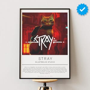 Stray Poster | Gaming Poster | Video Game Prints | Plakaty dekoracyjne na ścianę | Prezenty dla graczy | Plakat z grami wideo | Dekoracje do gier