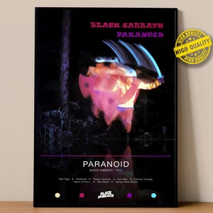 Black Sabbath Poster | Paranoid Poster | Album Poster Prints | Wall Decor Posters | Album Cover | Metal Music Poster