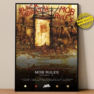 Black Sabbath Poster | Mob Rules Poster | Album Poster Prints | Wall Decor Posters | Album Cover | Metal Music Poster