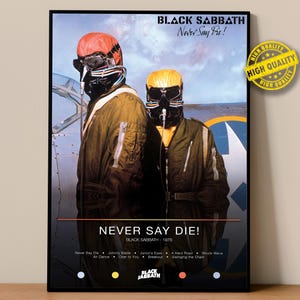 Black Sabbath Poster | Never Say Die! Poster | Album Poster Prints | Wall Decor Posters | Album Cover | Metal Music Poster