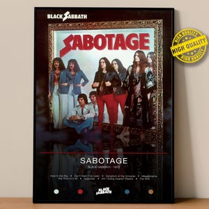 Black Sabbath Poster | Sabotage Poster | Album Poster Prints | Wall Decor Posters | Album Cover | Metal Music Poster