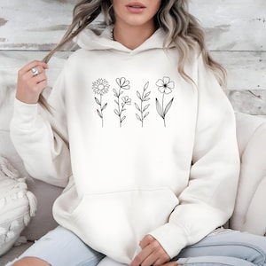 Wildflowers Sweatshirt, Flower Crewneck Sweatshirt, Floral Sweatshirt For Women, Flower Lover Sweatshirt, Flowers Hoodie, Flower Sweatshirt