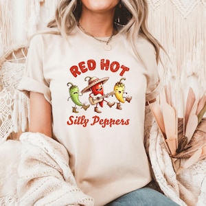 Red Hot Silly Peppers T-shirt, Funny Chili Pepper Tee, Foodie Humor Shirt, Spicy Food Lover Gift, Novelty Food Shirt, Spicy Humor Shirt