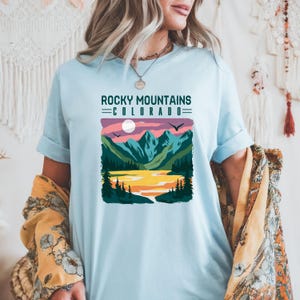 Maglietta Colorado, Maglietta Montagne Rocciose, Maglietta Colorado Rockies, Maglietta Comfort Colors® retrò oversize, Maglietta Montagne del Colorado per l'escursionismo