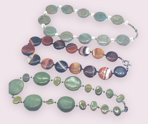 Agate Necklaces Polished Retro Statement Jewelry … - image 6